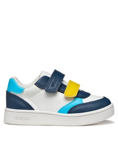 Geox Sneakersy B Eclyper Boy B555LA 000BC CB41Z Biały. Białe buty sportowe chłopięce Geox, bez wzorów, ze skóry, bez zapięcia. Za 159.99 zł.