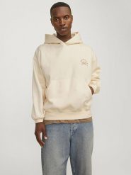 Jack & Jones Bluza w kolorze kremowym rozmiar: XL. Brązowe bluzy z kapturem męskie Jack & Jones, xl. Za 87.81 zł.