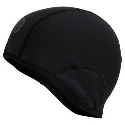 Czapka rowerowa softshell wiatroszczelna z odblaskiem czarna. Czarne czapki męskie Agu, bez wzorów, z materiału. Za 211.95 zł.