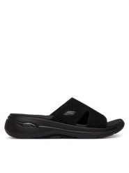 Skechers Klapki Go Walk Arch Fit 140274/BBK Czarny. Czarne klapki damskie Skechers, bez wzorów, z materiału, bez obcasa. Za 289.99 zł.