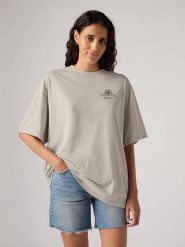 Levi's Koszulka w kolorze szarobrązowym rozmiar: L. Brązowe bluzki damskie Levi's, l, bez wzorów, z bawełny, bez kołnierzyka. Za 101.94 zł.