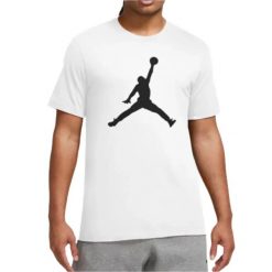 Koszulka sportowa męska Nike Air Jordan Jumpman SS. Białe t-shirty sportowe męskie Nike, m, z bawełny, bez ramiączek. Za 312.00 zł.