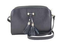 Listonoszka skórzana BARBERINI'S czarna 961-1. Czarne shopper bag damskie Barberinis, bez wzorów, ze skóry, małe, bez dodatków. Za 279.99 zł.