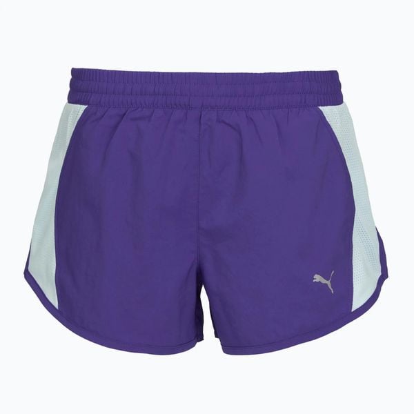 Spodenki do biegania damskie PUMA Run Favorite Velocity 3" Shorts. Fioletowe szorty damskie Puma, bez wzorów, z materiału. Za 88.99 zł.