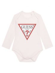 Guess Body H5RW00 K6YW1 Różowy. Czerwone body niemowlęce Guess, z aplikacjami, z bawełny, bez ramiączek. Za 89.99 zł.