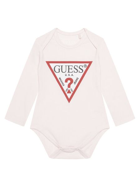 Guess Body H5RW00 K6YW1 Różowy. Czerwone body niemowlęce Guess, z aplikacjami, z bawełny, bez ramiączek. Za 89.99 zł.