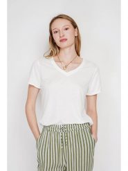 Le Jardin du Lin Koszulka w kolorze białym rozmiar: 40. Białe t-shirty damskie Le jardin du lin, bez wzorów, bez kołnierzyka. Za 56.99 zł.