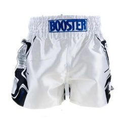 Szorty do boksu tajskiego Booster Fight Gear BFG Ignite 3. Białe szorty damskie BOOSTER FIGHT GEAR, bez wzorów, z materiału, eleganckie. Za 279.00 zł.