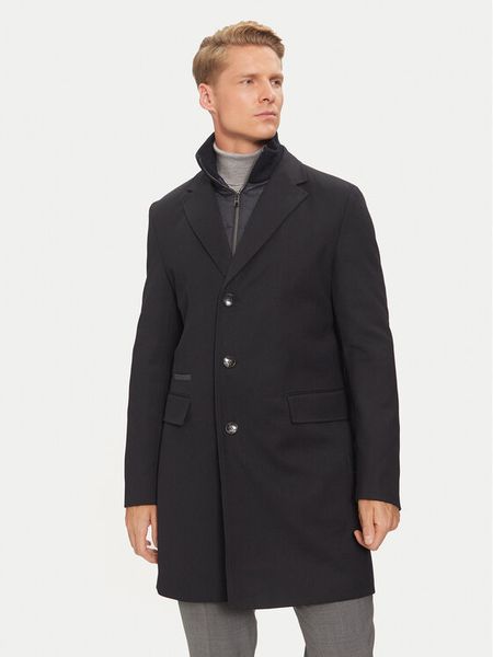 Boss Płaszcz wełniany H-Hyde 50502255 Granatowy Slim Fit. Niebieskie płaszcze męskie Boss, na zimę, m, bez wzorów, z syntetyku. Za 2,249.00 zł.