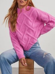 Milan Kiss Sweter w kolorze różowym rozmiar: L. Różowe golfy damskie Milan Kiss, l, bez wzorów, ze splotem, bez ramiączek. Za 165.99 zł.