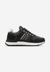 Czarne Buty Sportowe Sneakersy na Płaskiej Podeszwie z Ozdobnymi Przeszyciami Noala. Czarne buty sportowe na co dzień męskie Born2be, bez zapięcia. Za 109.99 zł.
