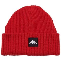 Czapka beanie Kappa Hoppa. Czerwone czapki męskie Kappa, bez wzorów. Za 46.00 zł.