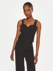 Rinascimento Top CFC0120598003 Czarny Slim Fit. Czarne topy damskie RINASCIMENTO, l, bez wzorów, z syntetyku, bez ramiączek. Za 419.99 zł.