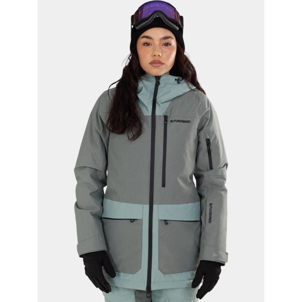 Kurtka Narciarska Damska Fundango Poplar ECO. Zielone kurtki damskie Fundango, na zimę, bez wzorów, bez kaptura. Za 679.90 zł.