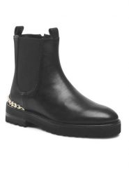 Aigner Botki Ava 19D 1222030 Czarny. Czarne botki damskie Aigner, ze skóry, bez obcasa, na płaskiej podeszwie, bez zapięcia. Za 1,489.00 zł.