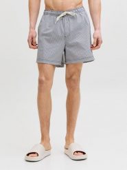 Jack & Jones Szorty kąpielowe "Maui" w kolorze granatowo-białym rozmiar: XXL. Białe szorty sportowe męskie Jack & Jones, xxl, z materiału, outdoorowe. Za 71.07 zł.