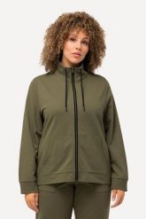 Damskie Bluza rozpinana stójka kieszeń kangurka dłuższy tył. Zielone bluzy z kapturem damskie Ulla Popken, plus size, z bawełny. Za 239.99 zł.