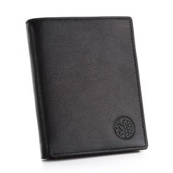 Portfel męski BETLEWSKI BPM-GTN-575 CZARNY. Czarne portfele męskie Betlewski, bez wzorów, ze skóry. Za 79.99 zł.