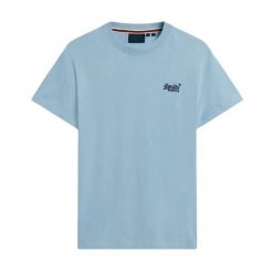 Koszulka z bawełny organicznej Superdry Essential. Niebieskie szorty męskie Superdry., bez wzorów, z bawełny, klasyczne. Za 147.00 zł.
