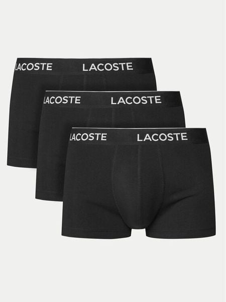 Lacoste Komplet bokserek 5H1300 Czarny. Czarne bokserki męskie Lacoste, bez wzorów, z bawełny. Za 159.99 zł.