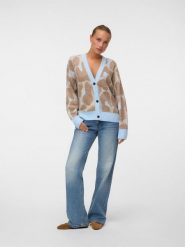 Vero Moda Kardigan w kolorze beżowo-błękitnym rozmiar: S. Brązowe kardigany damskie Vero Moda, s, bez wzorów, ze splotem. Za 139.95 zł.