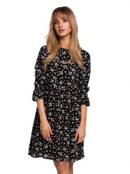 Made of emotion Sukienka w kolorze czarnym ze wzorem rozmiar: L. Czarne sukienki damskie Made Of Emotion, l, bez wzorów, z wiskozy, bez kołnierzyka, bez ramiączek, mini. Za 139.87 zł.