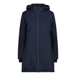 Parka dla kobiet CMP. Niebieskie parki damskie CMP, bez wzorów, z materiału. Za 472.15 zł.