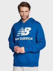 New Balance Bluza Essentials Stacked Logo MT03558 Niebieski Relaxed Fit. Niebieskie bluzy bez kaptura męskie New Balance, m, z syntetyku. Za 139.99 zł.