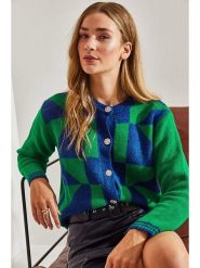 Bianco Lucci Kardigan w kolorze niebiesko-zielonym rozmiar: onesize. Niebieskie kardigany damskie Bianco Lucci, bez wzorów. Za 100.52 zł.