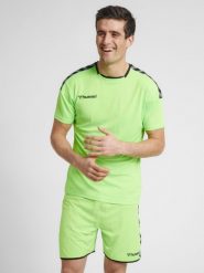 Hummel Koszulka sportowa męska T-shirt Authentic Poly Jersey. Zielone t-shirty męskie HUMMEL, m, bez wzorów, z dresówki, bez kołnierzyka. Za 58.00 zł.