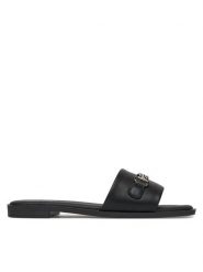 Nine West Klapki 678322-84 Czarny. Czarne klapki damskie Nine West, bez wzorów, z materiału, bez obcasa. Za 149.99 zł.