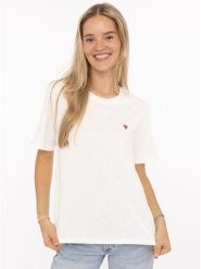 Zwillingsherz Koszulka w kolorze białym rozmiar: XL. Białe bluzki damskie Zwillingsherz, xl, bez wzorów, z bawełny, bez kołnierzyka, bez ramiączek. Za 82.99 zł.