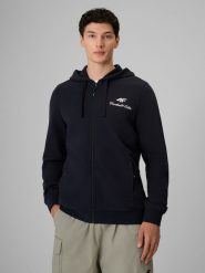4F Bluza dresowa regular z kapturem męska - granatowa XXL. Niebieskie bluzy z kapturem męskie 4f, m, z dresówki. Za 189.99 zł.