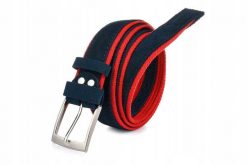 Pasek męski skórzany premium szeroki BELTIMORE A54 : Kolory - czerwony, Rozmiar pasków - r.85-100 cm. Czerwone paski męskie Beltimore, bez wzorów, z materiału. Za 59.90 zł.