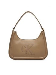Calvin Klein Torebka Bold Ck Small Shoulder Bag LV04F3230G Beżowy. Brązowe torebki klasyczne damskie CALVIN KLEIN, bez wzorów, ze skóry, bez dodatków. Za 409.99 zł.