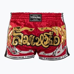 Spodenki treningowe Top King Retro Muaythai. Czerwone szorty damskie TOP KING, bez wzorów, retro. Za 199.99 zł.