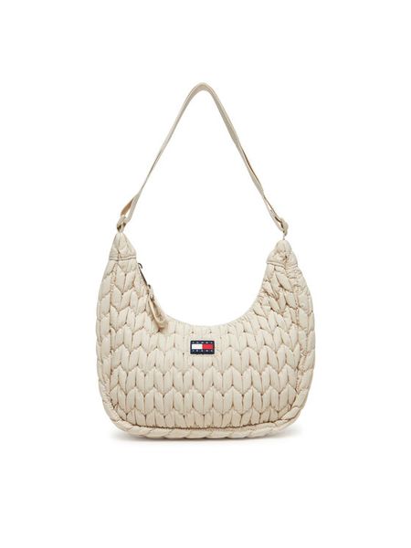 Tommy Jeans Torebka Tjw Urban Quilted AW0AW17546 Beżowy. Brązowe listonoszki damskie Tommy Jeans, bez wzorów, z jeansu, bez dodatków. Za 309.99 zł.