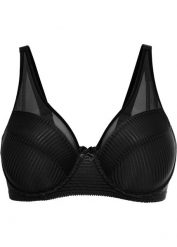 Biustonosz minimizer z siateczką. Czarne biustonosze bonprix, bez wzorów. Za 77.99 zł.