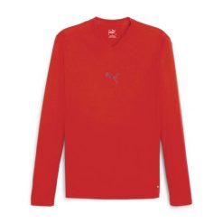Koszulka termoaktywna z długim rękawem Puma teamGoal. Czerwone t-shirty sportowe męskie Puma, bez ramiączek, do piłki nożnej. Za 193.50 zł.