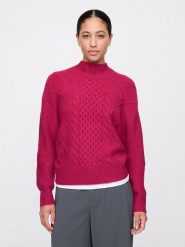 GAP Sweter w kolorze czerwonym rozmiar: M. Czerwone golfy damskie GAP, m, bez wzorów, ze splotem, bez ramiączek. Za 88.02 zł.