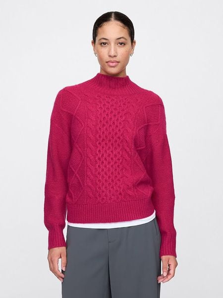 GAP Sweter w kolorze czerwonym rozmiar: XL. Czerwone golfy damskie GAP, xl, bez wzorów, ze splotem, bez ramiączek. Za 95.92 zł.