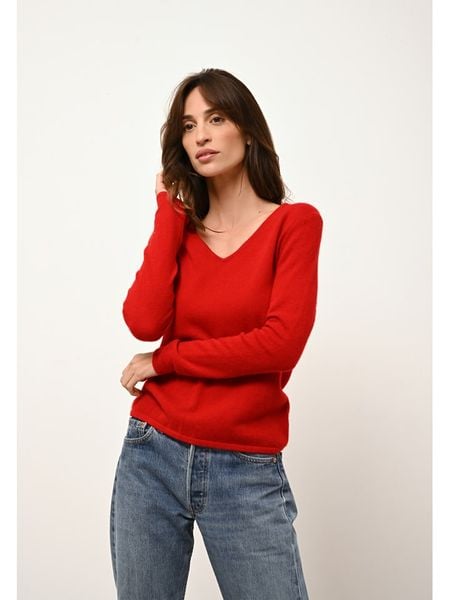 Just Cashmere Kaszmirowy sweter "Joan" w kolorze czerwonym rozmiar: L. Czerwone swetry klasyczne damskie Just Cashmere, l, z kaszmiru, bez kołnierzyka. Za 314.95 zł.