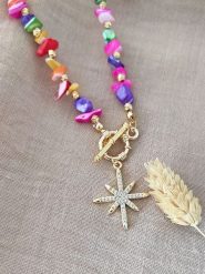 Nakkash Pozłacany naszyjnik z kamieniami szlachetnymi - dł. 45 cm rozmiar: onesize. Białe naszyjniki damskie Nakkash, pozłacane. Za 43.99 zł.