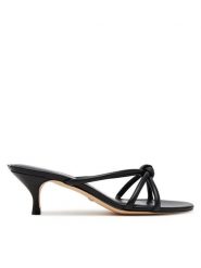 Guess Klapki FLJGARLEA03 Czarny. Czarne klapki damskie Guess, z aplikacjami, ze skóry, bez obcasa. Za 339.99 zł.