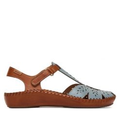 Sandały Pikolinos. Niebieskie sandały damskie Pikolinos, bez wzorów, bez obcasa, na płaskiej podeszwie. Za 559.99 zł.