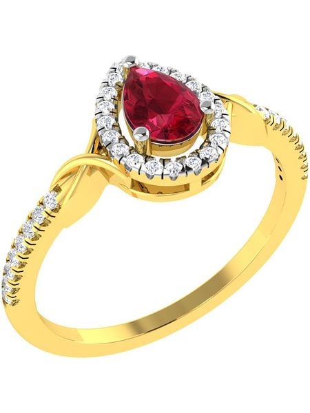 Diamant Vendôme Złoty pierścionek z diamentami i rubinem rozmiar: 60. Czerwone pierścionki damskie Diamant Vendöme, z diamentem, złote. Za 1,344.95 zł.