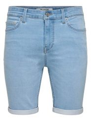 ONLY & SONS Szorty dżinsowe "Onsply" w kolorze błękitnym rozmiar: S. Niebieskie szorty męskie Only & Sons, z jeansu, bez kołnierzyka. Za 78.84 zł.