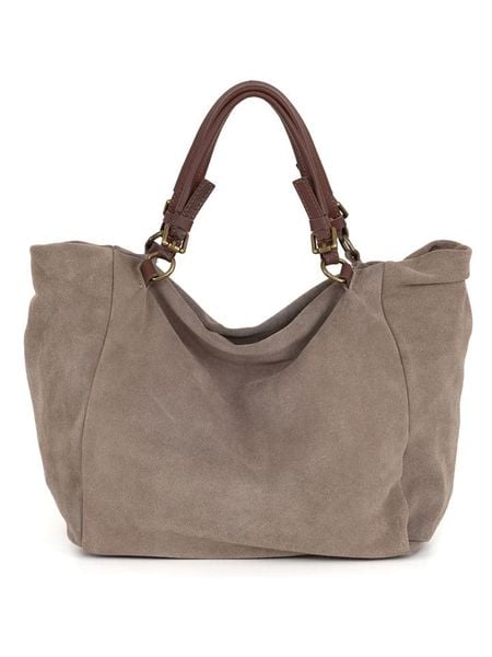 Anna Morellini Skórzany shopper bag "Gimignano" w kolorze szarobrązowym - 45 x 50 x 20 cm rozmiar: onesize. Brązowe shopper bag damskie Anna Morellini, bez wzorów, z materiału, przez ramię, bez dodatków. Za 254.95 zł.