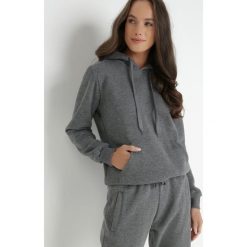 Ciemnoszara Bluza z Kapturem Euradus. Szare bluzy z kapturem damskie Born2be, l, z bawełny. Za 44.99 zł.