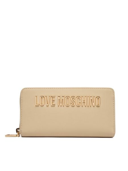 LOVE MOSCHINO Portfel JC5611PP1PKD0129 Beżowy. Brązowe portfele damskie Love Moschino, bez wzorów, ze skóry. Za 439.99 zł.
